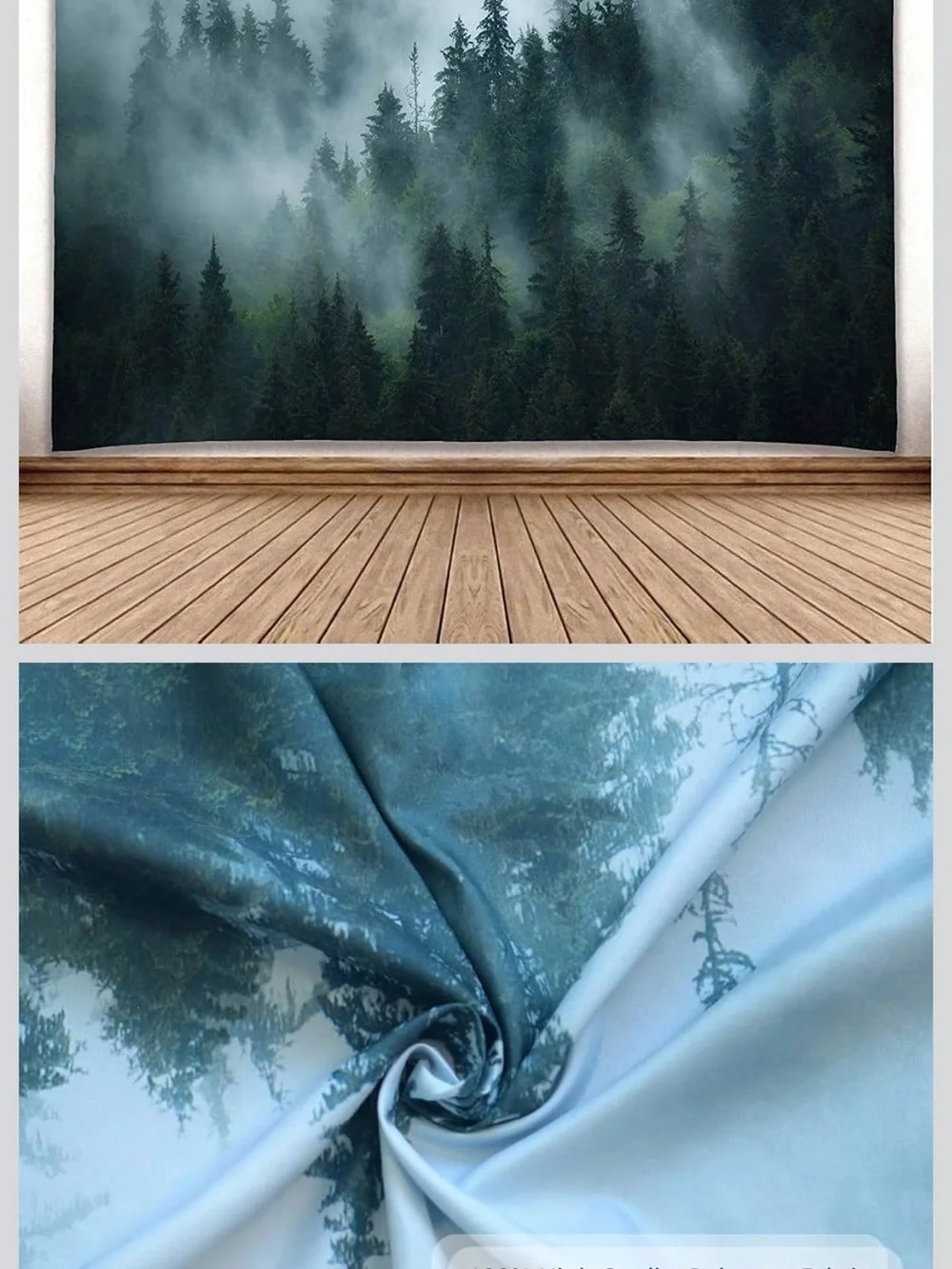 Mystic Forest Wall Mural - Green Gray Oversized